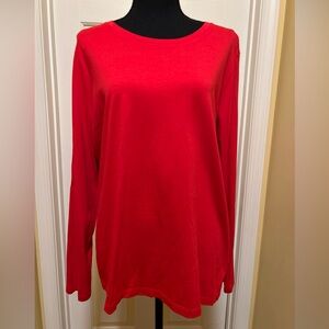 Lands' End Vibrant Scarlet Long Sleeve Tee